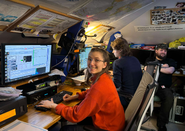 happy radioamateurs in the shack